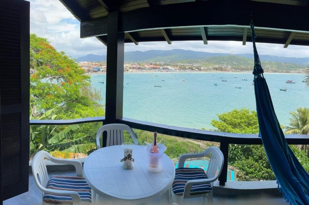 Casa Vista Mar — varanda com vista pro mar