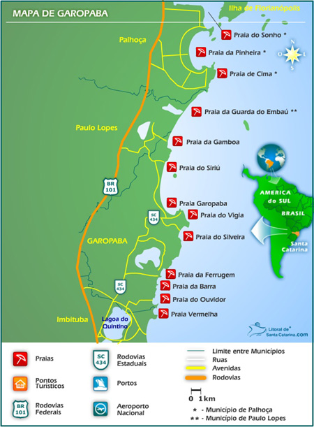Mapa turístico de Garopaba